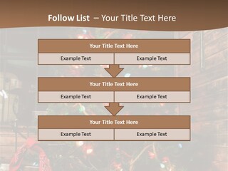 A Christmas Tree With Lights On It In Front Of A Window PowerPoint Template
