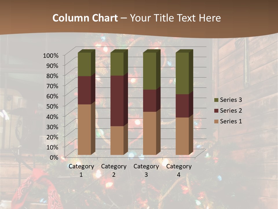 A Christmas Tree With Lights On It In Front Of A Window PowerPoint Template