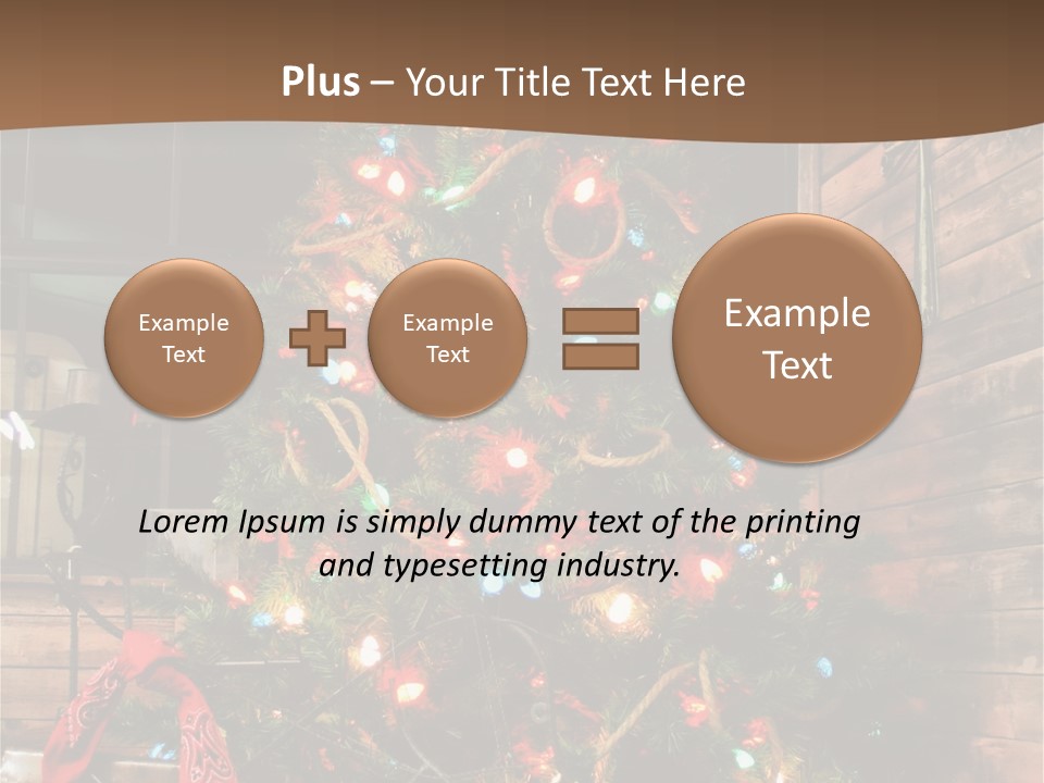 A Christmas Tree With Lights On It In Front Of A Window PowerPoint Template