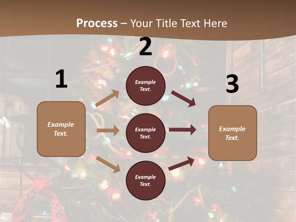 A Christmas Tree With Lights On It In Front Of A Window PowerPoint Template
