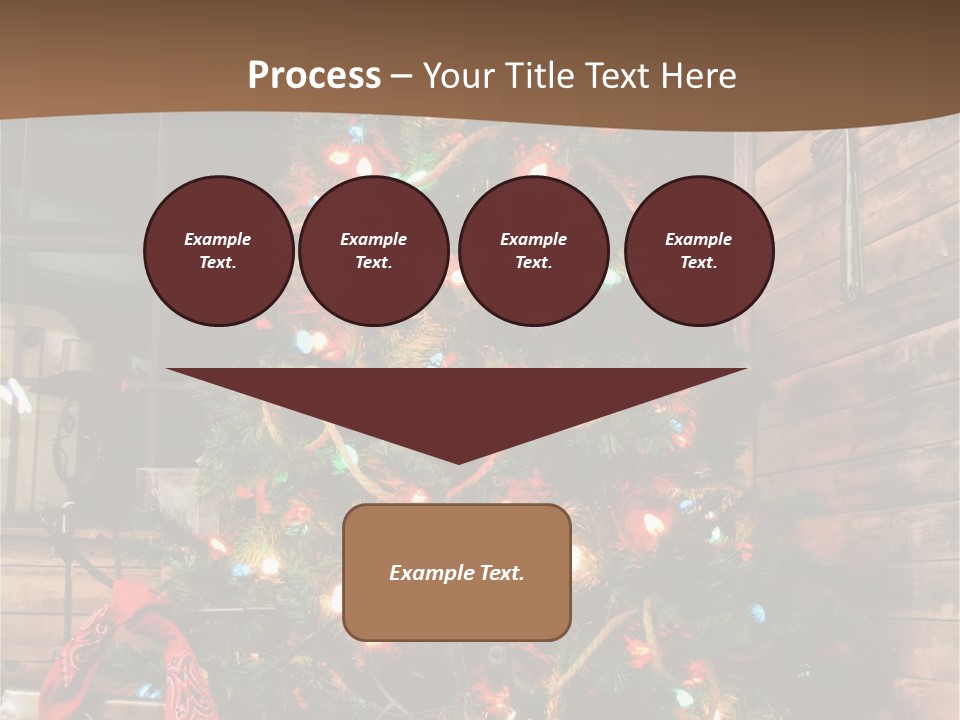 A Christmas Tree With Lights On It In Front Of A Window PowerPoint Template