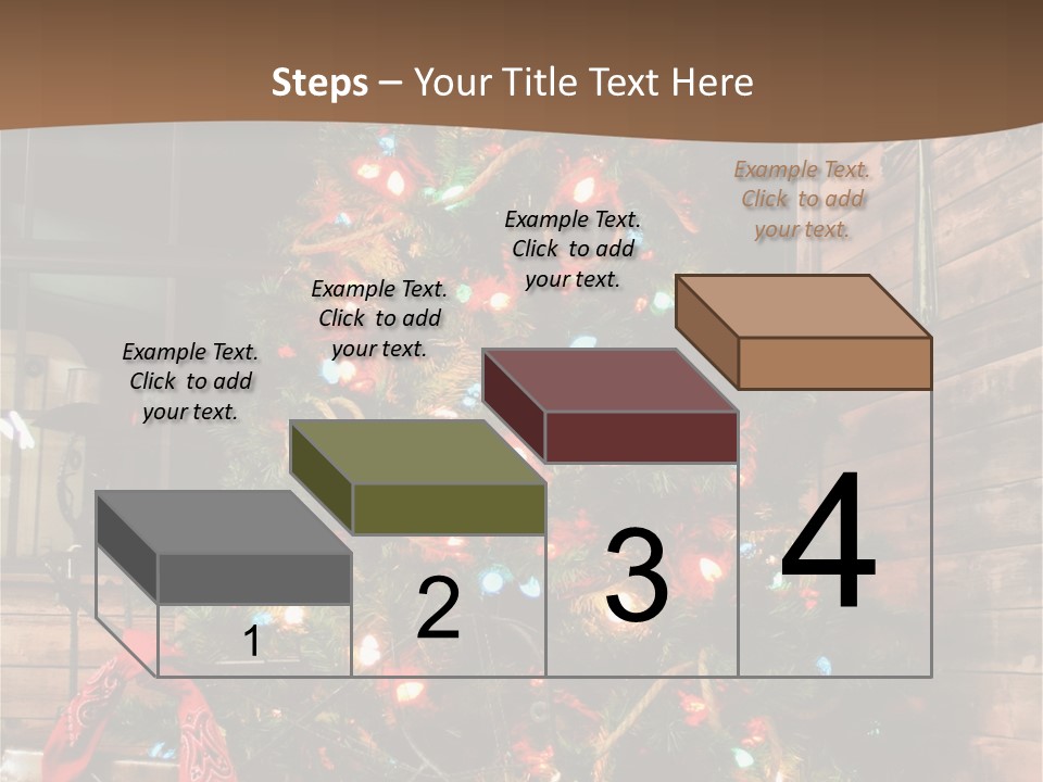 A Christmas Tree With Lights On It In Front Of A Window PowerPoint Template