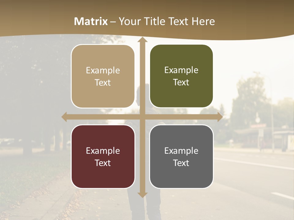 A Person Walking Down A Street With A Backpack PowerPoint Template