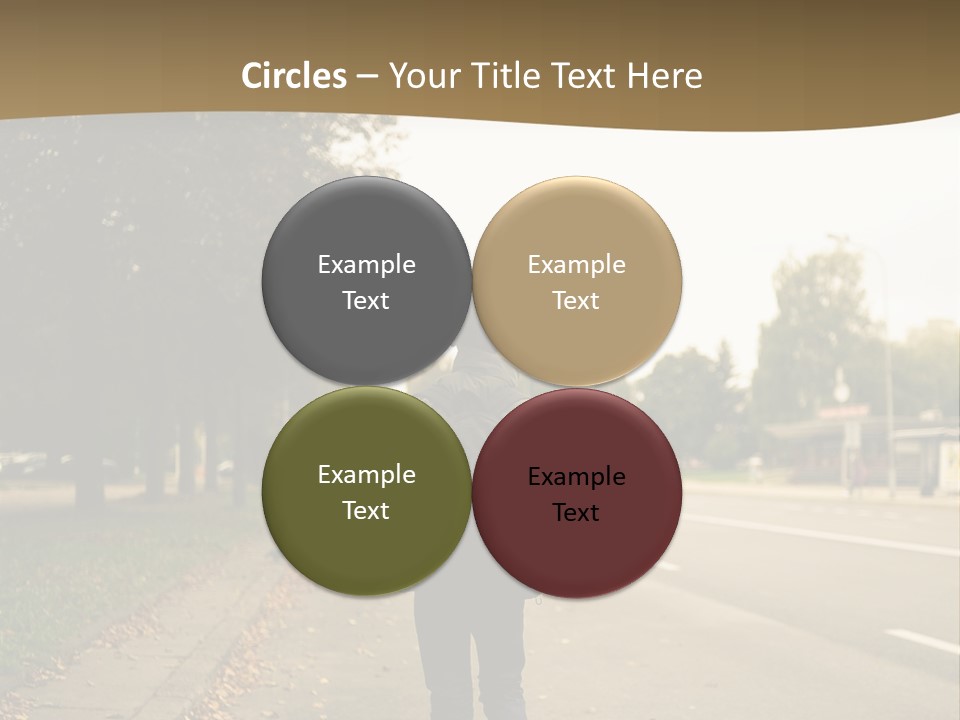 A Person Walking Down A Street With A Backpack PowerPoint Template