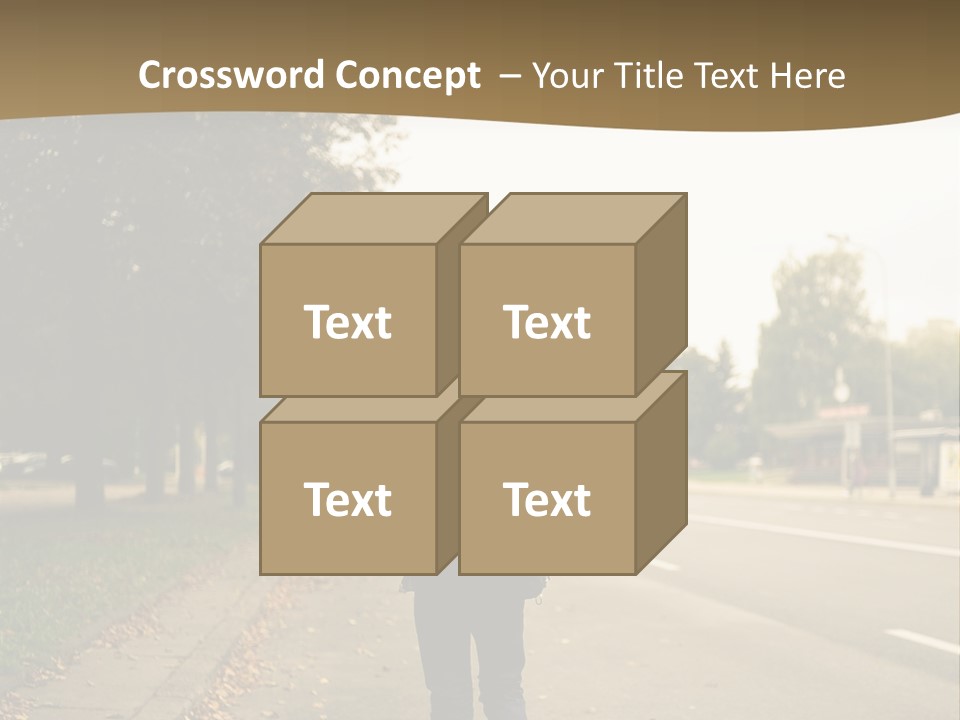 A Person Walking Down A Street With A Backpack PowerPoint Template