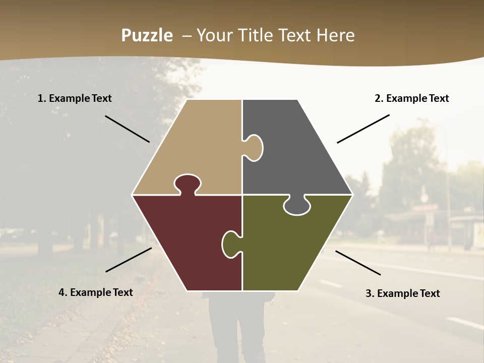 A Person Walking Down A Street With A Backpack PowerPoint Template