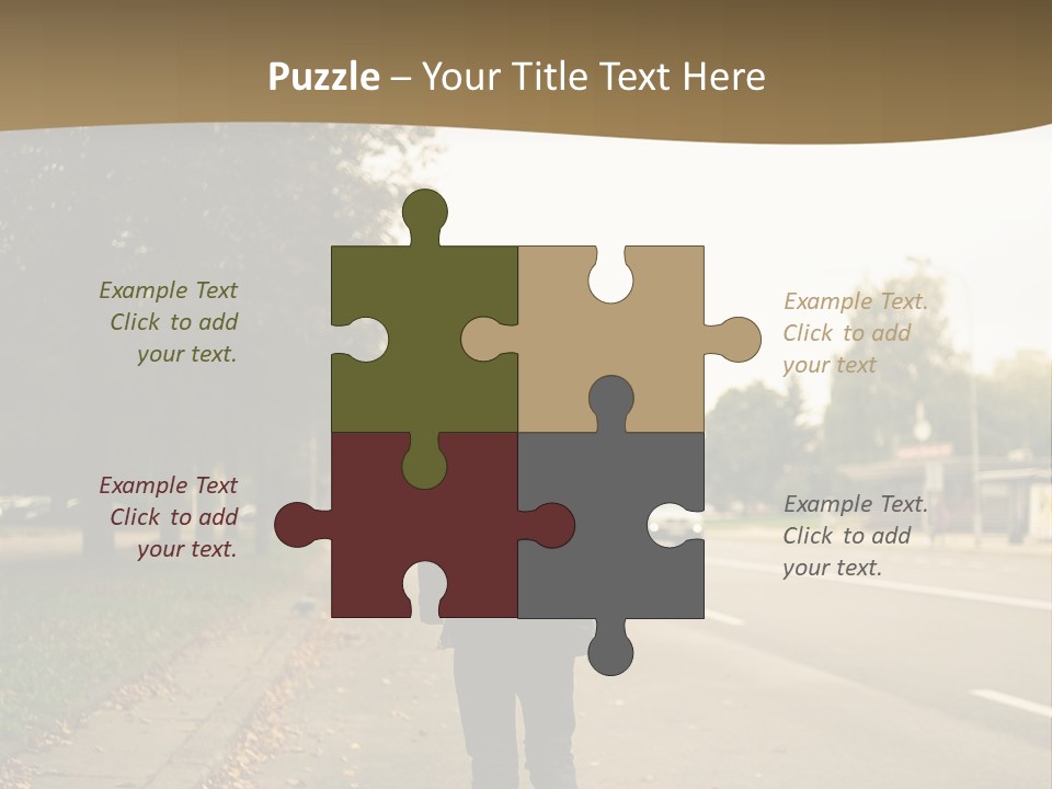 A Person Walking Down A Street With A Backpack PowerPoint Template