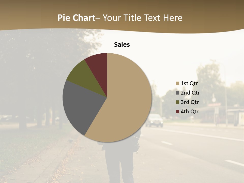 A Person Walking Down A Street With A Backpack PowerPoint Template