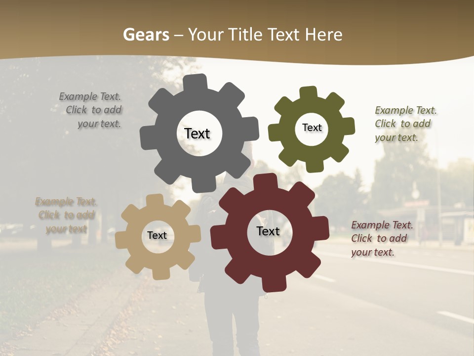 A Person Walking Down A Street With A Backpack PowerPoint Template