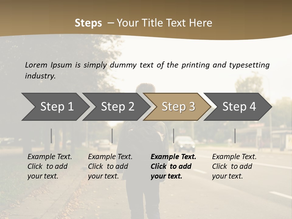 A Person Walking Down A Street With A Backpack PowerPoint Template