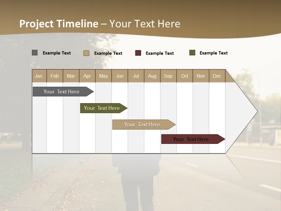 A Person Walking Down A Street With A Backpack PowerPoint Template