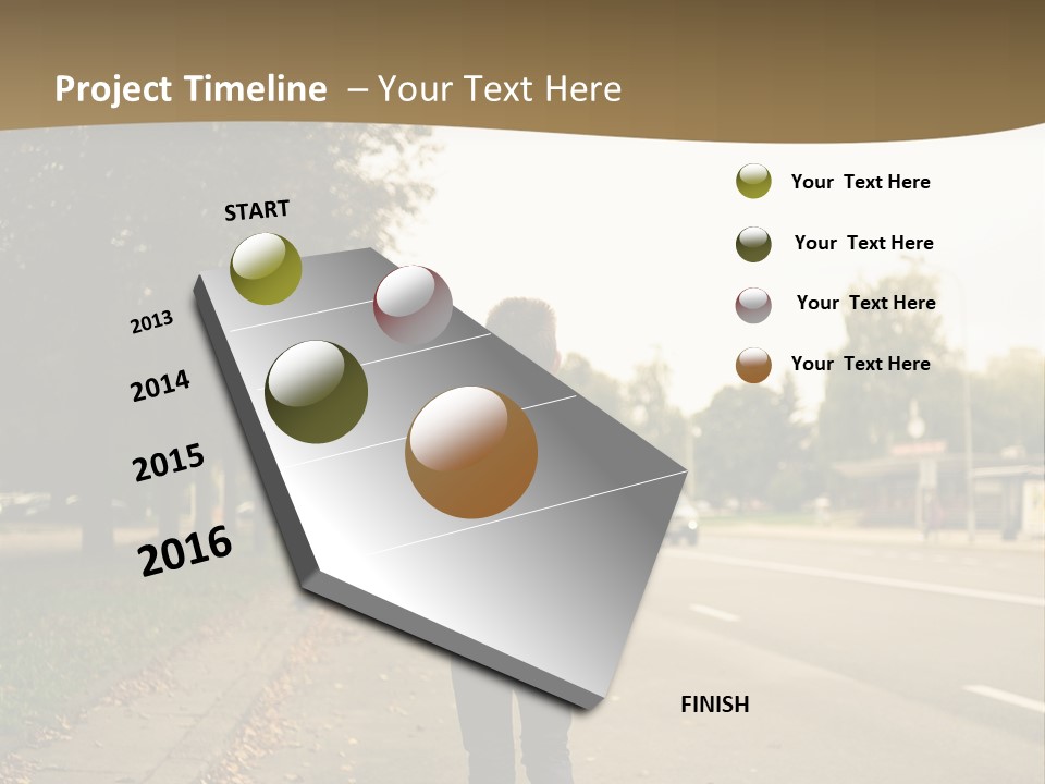 A Person Walking Down A Street With A Backpack PowerPoint Template