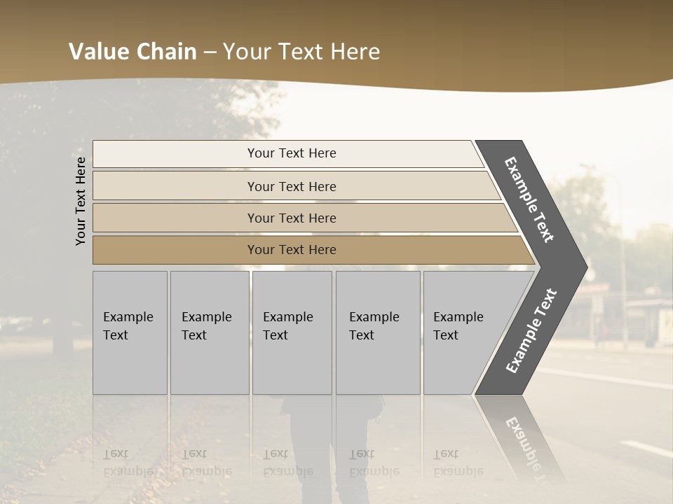 A Person Walking Down A Street With A Backpack PowerPoint Template