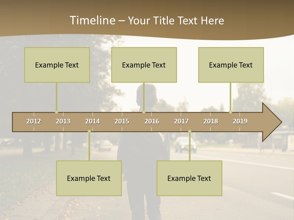 A Person Walking Down A Street With A Backpack PowerPoint Template