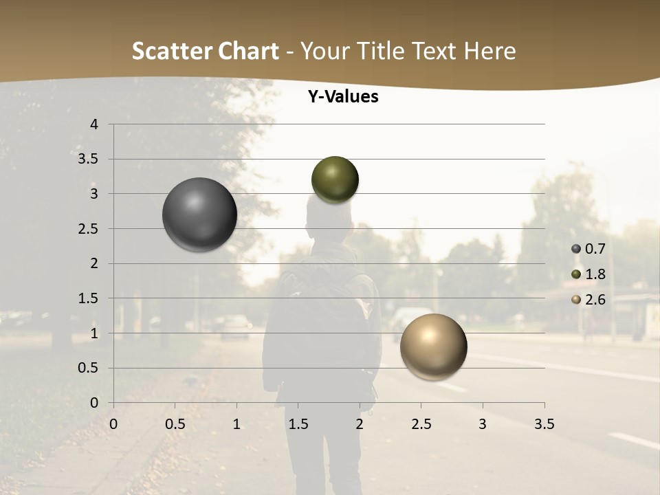 A Person Walking Down A Street With A Backpack PowerPoint Template
