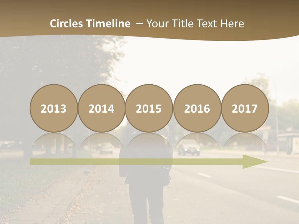 A Person Walking Down A Street With A Backpack PowerPoint Template