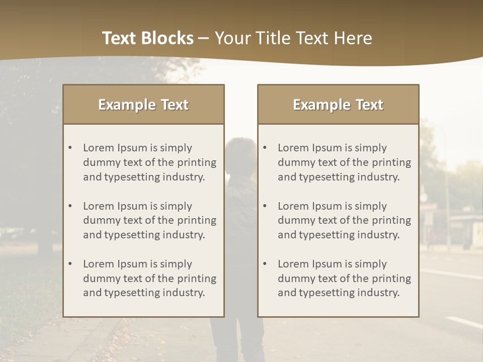 A Person Walking Down A Street With A Backpack PowerPoint Template