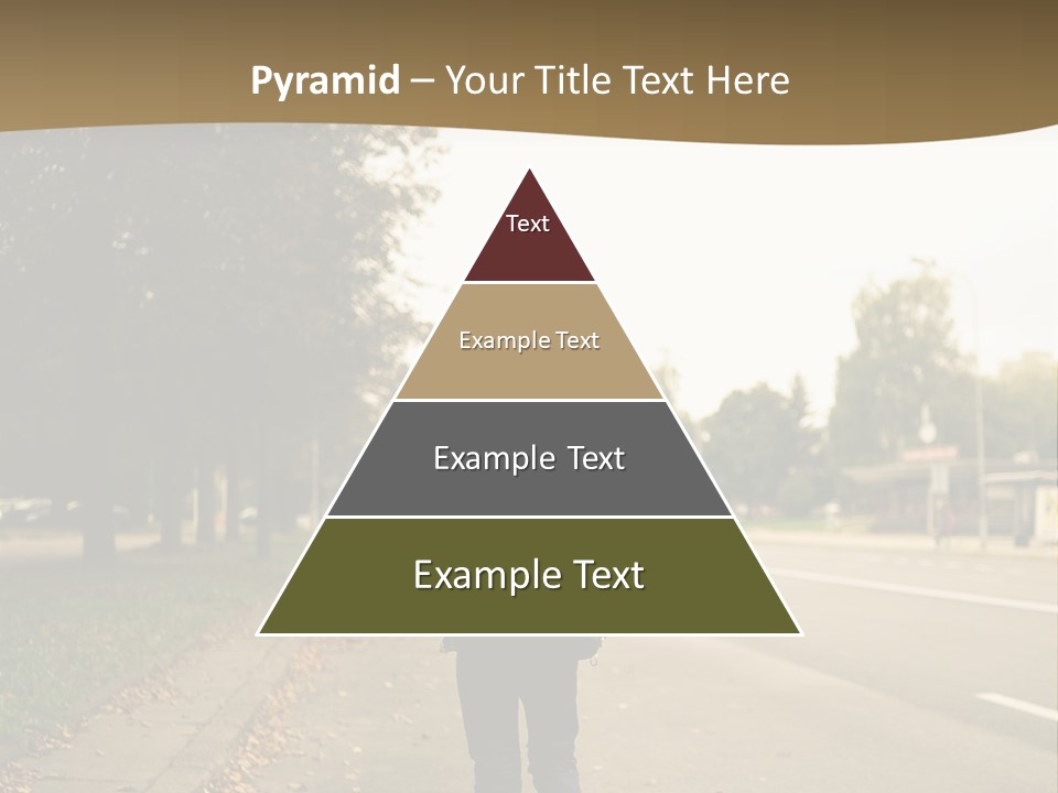 A Person Walking Down A Street With A Backpack PowerPoint Template