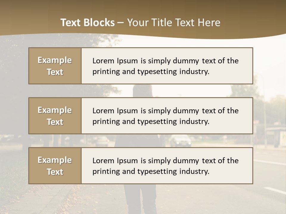 A Person Walking Down A Street With A Backpack PowerPoint Template