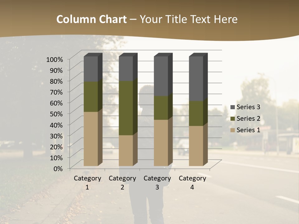 A Person Walking Down A Street With A Backpack PowerPoint Template