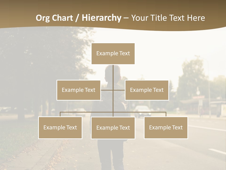 A Person Walking Down A Street With A Backpack PowerPoint Template