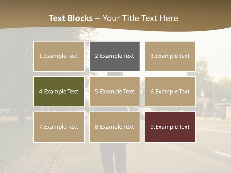 A Person Walking Down A Street With A Backpack PowerPoint Template