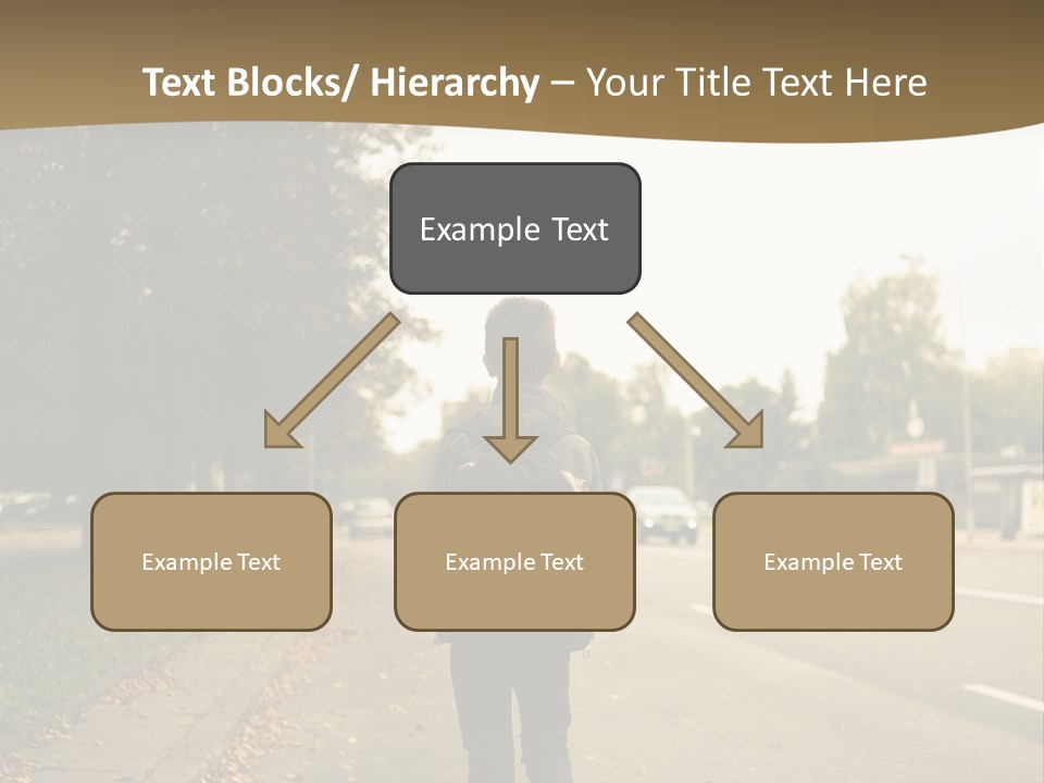 A Person Walking Down A Street With A Backpack PowerPoint Template