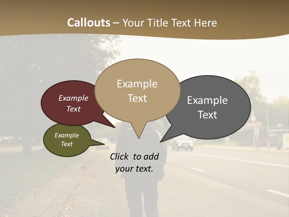 A Person Walking Down A Street With A Backpack PowerPoint Template