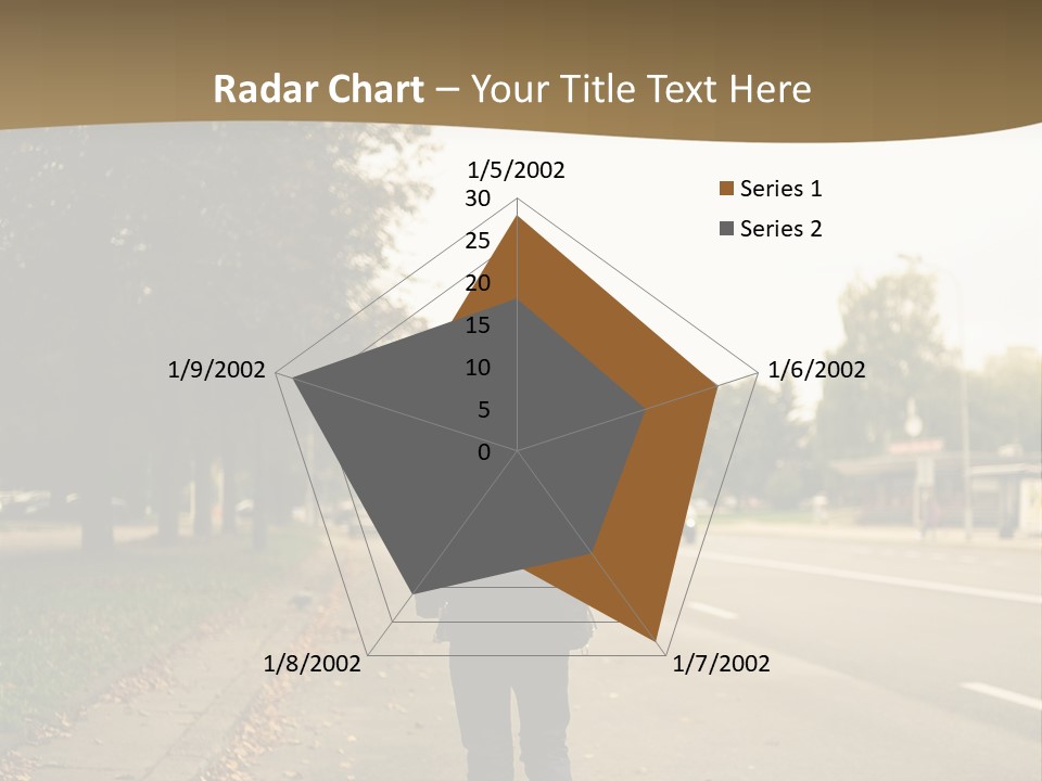 A Person Walking Down A Street With A Backpack PowerPoint Template