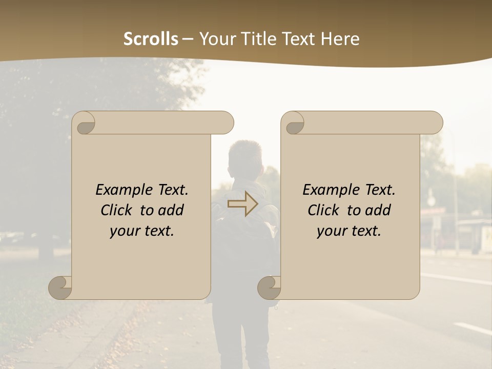 A Person Walking Down A Street With A Backpack PowerPoint Template