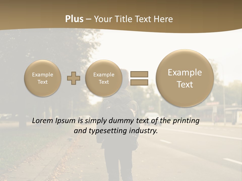 A Person Walking Down A Street With A Backpack PowerPoint Template