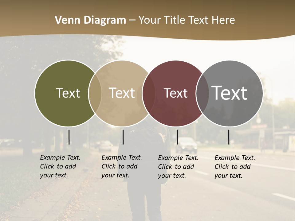 A Person Walking Down A Street With A Backpack PowerPoint Template