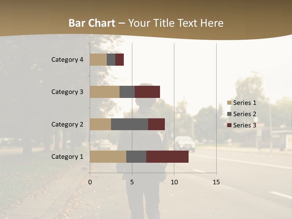 A Person Walking Down A Street With A Backpack PowerPoint Template