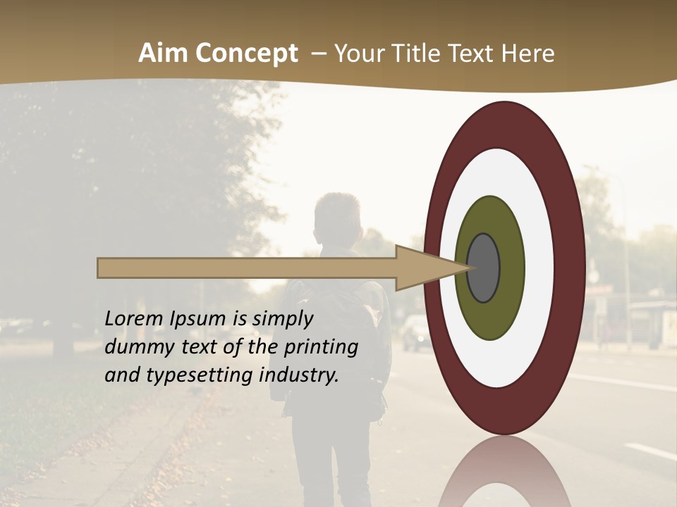 A Person Walking Down A Street With A Backpack PowerPoint Template