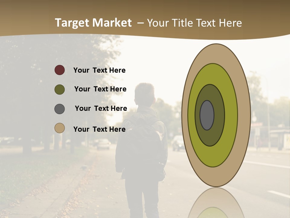 A Person Walking Down A Street With A Backpack PowerPoint Template