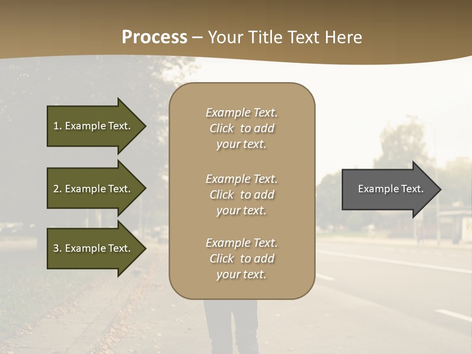A Person Walking Down A Street With A Backpack PowerPoint Template