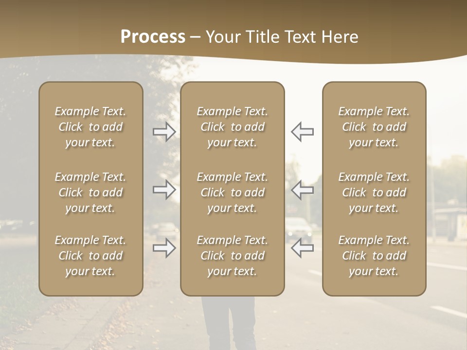 A Person Walking Down A Street With A Backpack PowerPoint Template