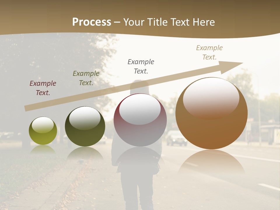 A Person Walking Down A Street With A Backpack PowerPoint Template