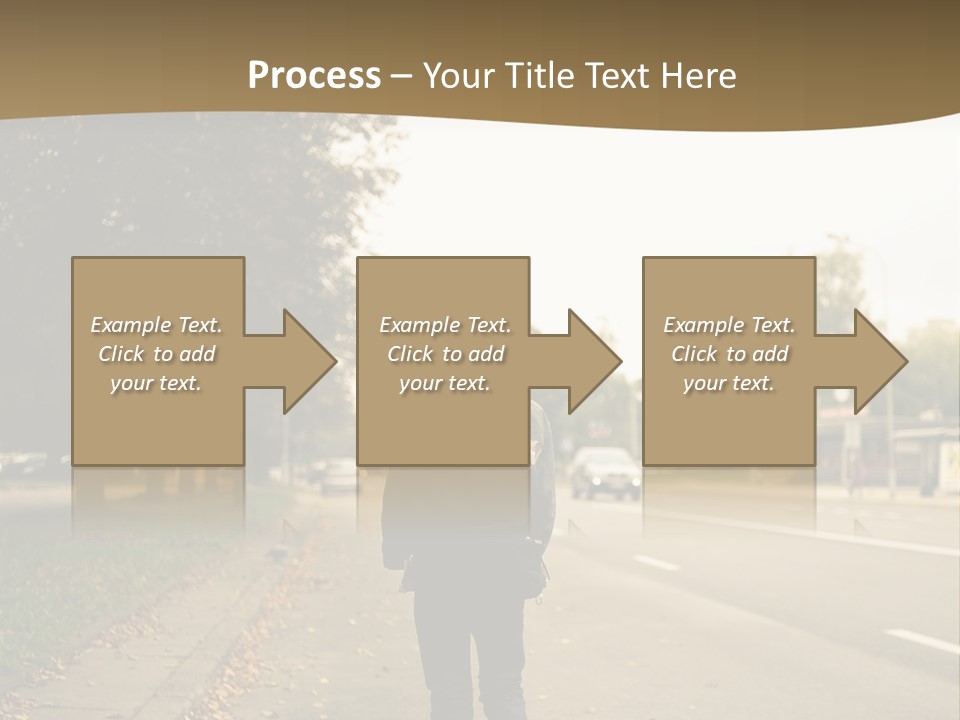 A Person Walking Down A Street With A Backpack PowerPoint Template