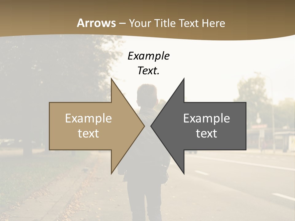 A Person Walking Down A Street With A Backpack PowerPoint Template