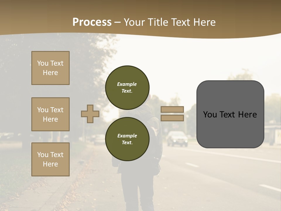 A Person Walking Down A Street With A Backpack PowerPoint Template