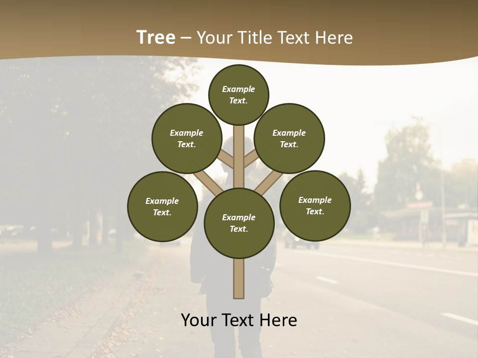 A Person Walking Down A Street With A Backpack PowerPoint Template