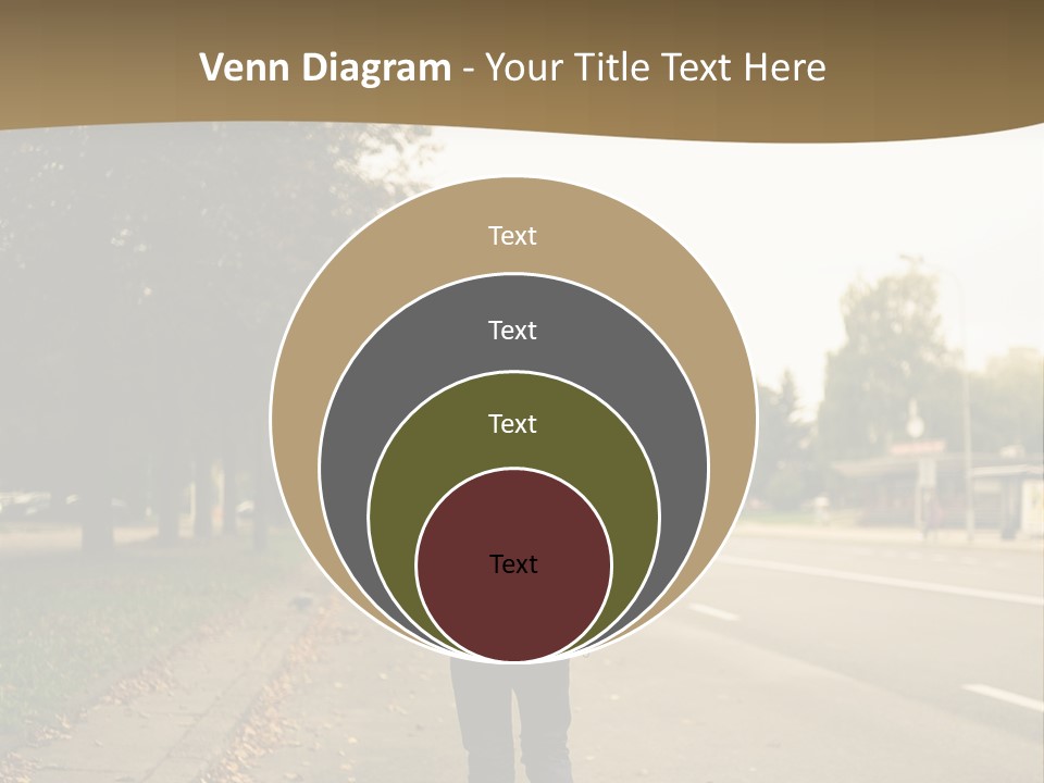 A Person Walking Down A Street With A Backpack PowerPoint Template