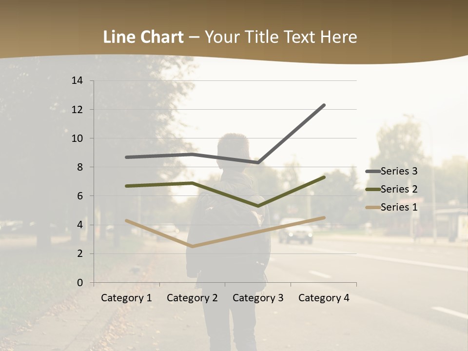 A Person Walking Down A Street With A Backpack PowerPoint Template