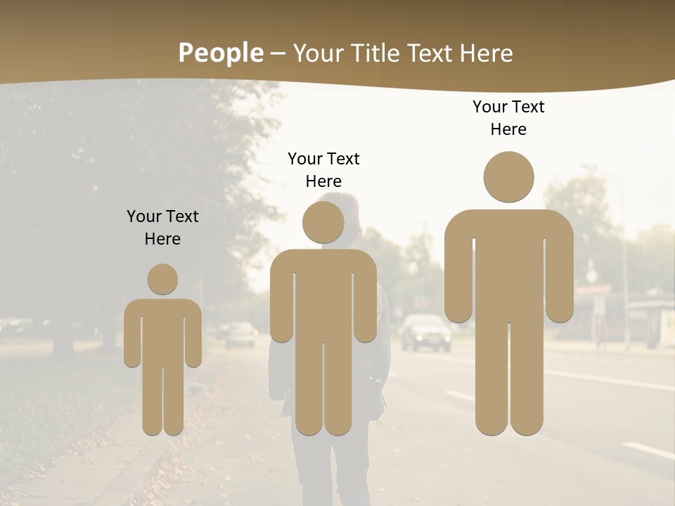 A Person Walking Down A Street With A Backpack PowerPoint Template