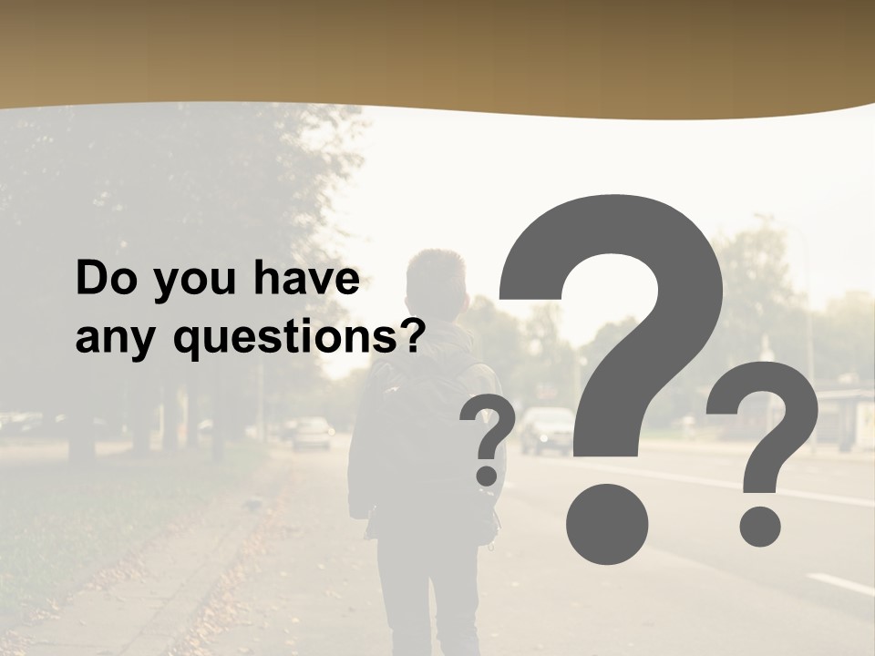 A Person Walking Down A Street With A Backpack PowerPoint Template