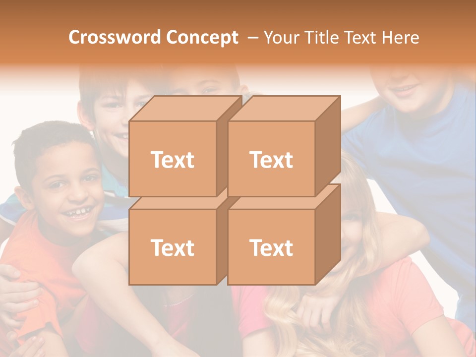 A Group Of Children Posing For A Picture PowerPoint Template