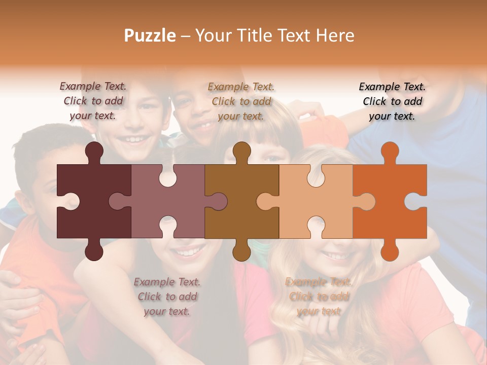 A Group Of Children Posing For A Picture PowerPoint Template