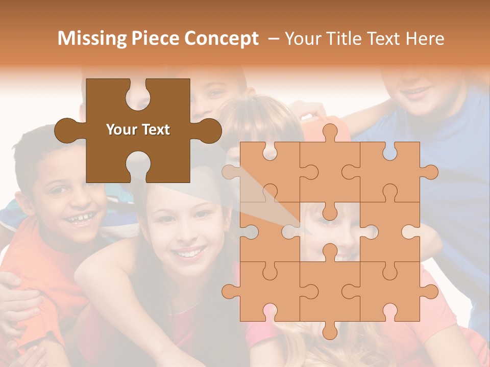 A Group Of Children Posing For A Picture PowerPoint Template