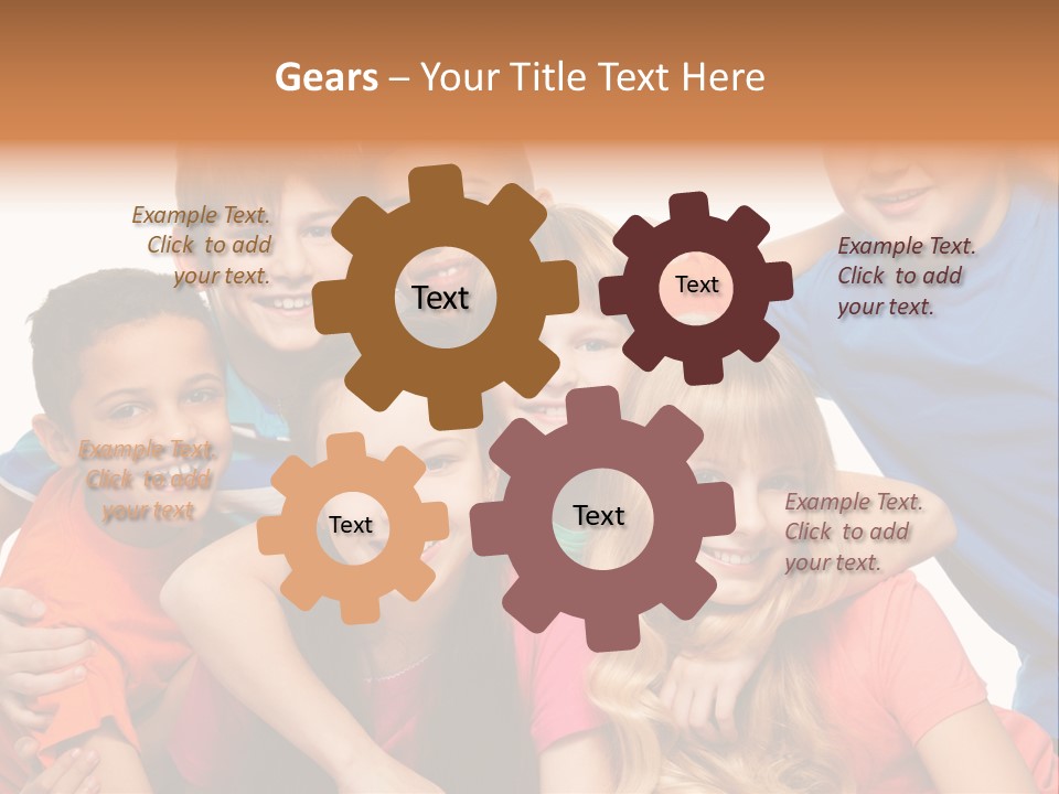 A Group Of Children Posing For A Picture PowerPoint Template